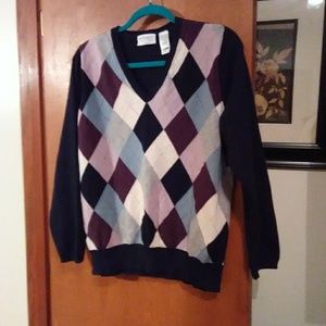 Villager navy argyle sweater